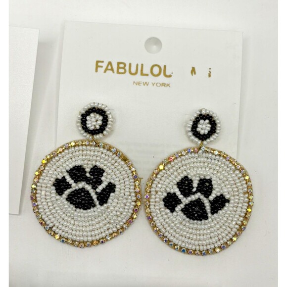 4 Pair Beaded Dangle Earrings Lot Dog Paw Cat Animal Boho Nurse Jewelry Gift - Picture 2 of 6